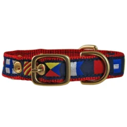 LEATHER MAN Code Flag Embroidered Dog Collar