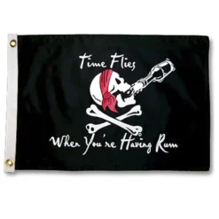 TAYLOR MADE Time Flies When You&rsquo;re Having Rum Flag, 17"x12"
