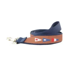 ZEPPELIN Pennant Embroidered Leather Dog Leash