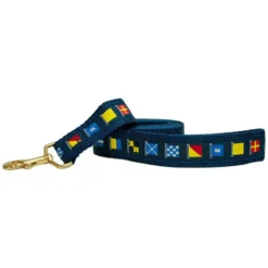 LEATHER MAN 1 1/4" Wide Nautical Code Flags Dog Leash