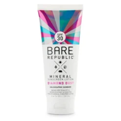 BARE REPUBLIC Mineral SPF 30 Holographic Shimmer Sunscreen Lotion - Diamond Dust, 3.4oz.
