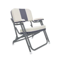 WEST MARINE Kingfish II Deck Chair, Gray Back, Powder-Coated Aluminum Frame